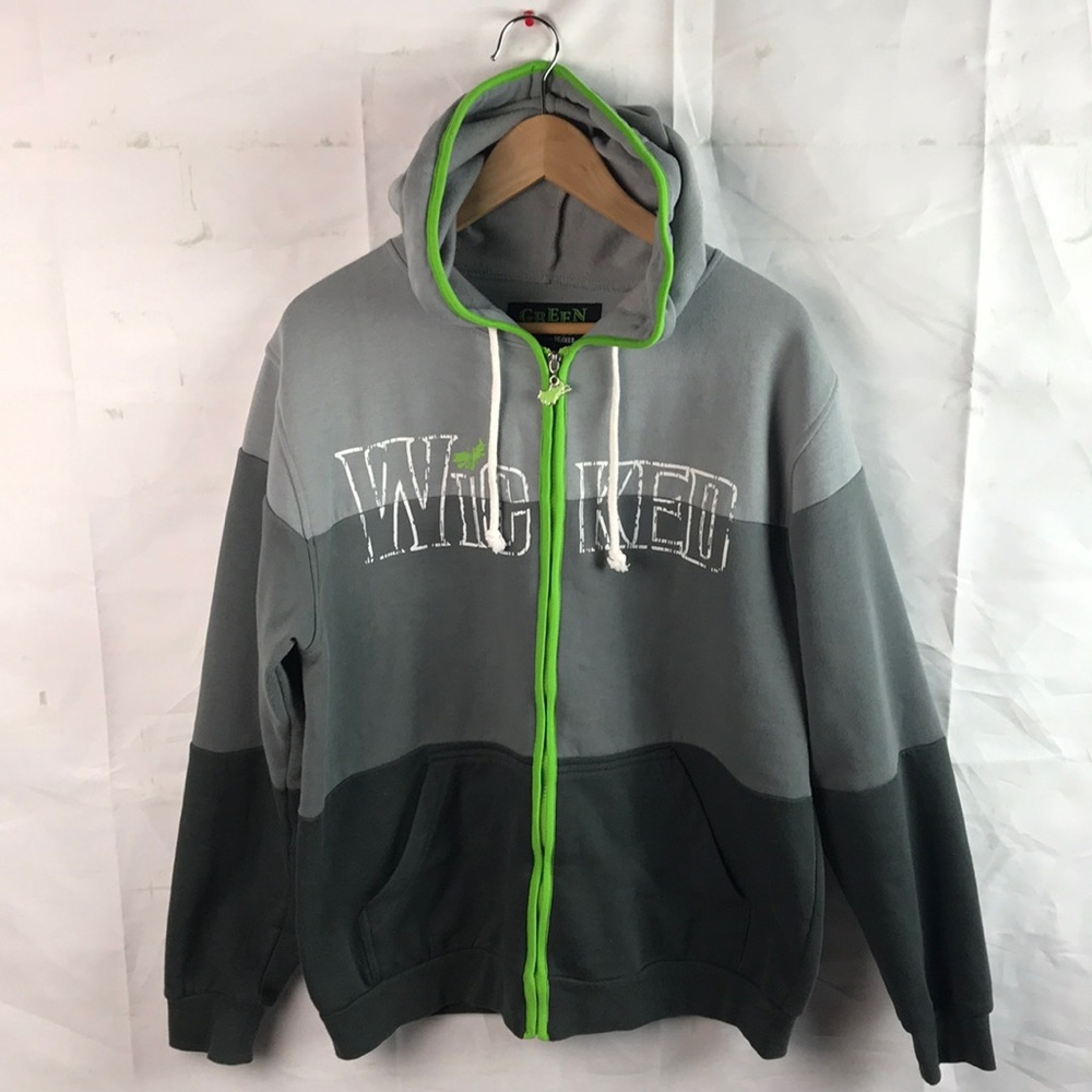Wicked The Musical Gray Full Zip Jacket size Large